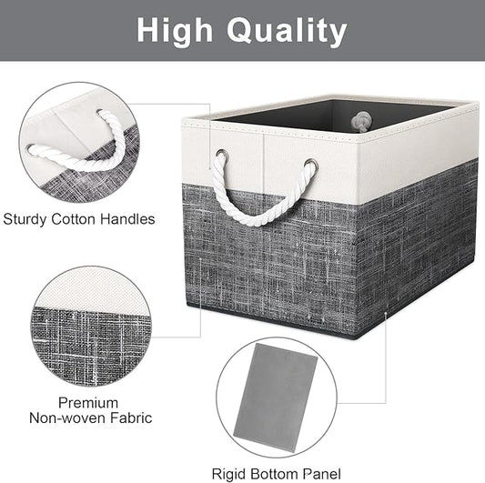 Fab totes Storage Bins [3-Pack], Foldable Storage Baskets for Organizing Toys, Books, Shelves, Closet, Large Storage Box with