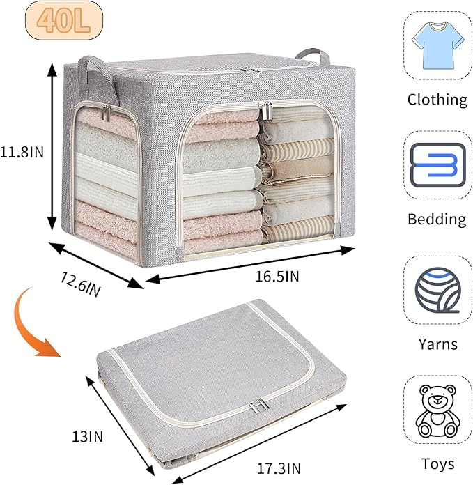 combocube 4 Pack Comforter Storage Bag and 3 Pack Clothes Storage Bins