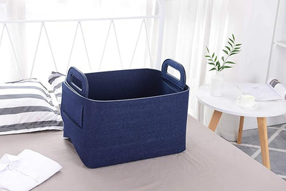 Storage Basket Felt Storage Bin Collapsible& Convenient Box Organizer with Carry Handles for Office Bedroom Closet Babies Nur