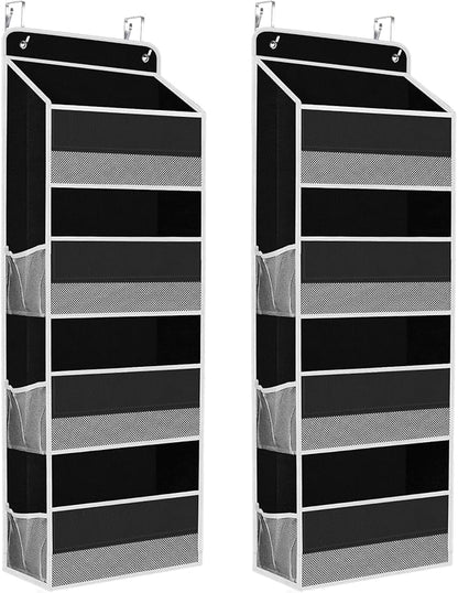 SpaceHacks 2 Pack Over The Door Organizer, Hanging Storage Organizer with Clear Window, 40lb Ultra Sturdy Large Capacity Room