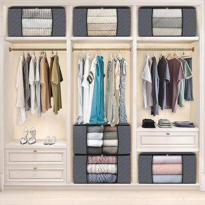 Fab totes Storage Bags,Clothes Blanket Storage Bins Foldable Closet Organizers with Reinforced Handle for Home Dorm Storage a