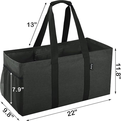 Finnhomy 42L Extra Large Utility Tote Bag, Oxford Fabric Reusable Folding Grocery Bags with Handles and Pockets, 2 Pack