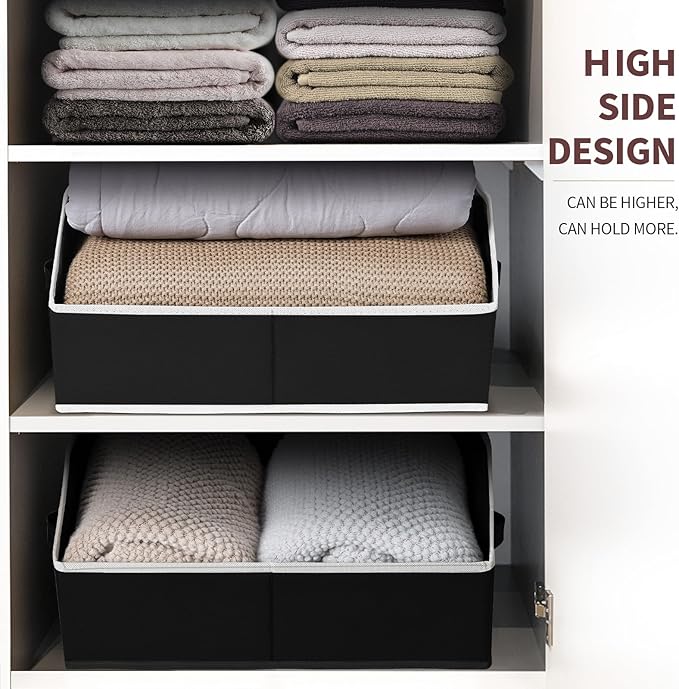 Homsorout Closet Baskets for Shelves Trapezoid - Decorative Storage Baskets with Handle, Closet Bins for Organization, Shelf 