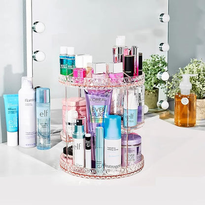 Sorbus 360 Rotating Makeup Organizer - Spinning Acrylic cosmetics organizer, Adjustable Shelves for Make Up, Perfume & Toilet