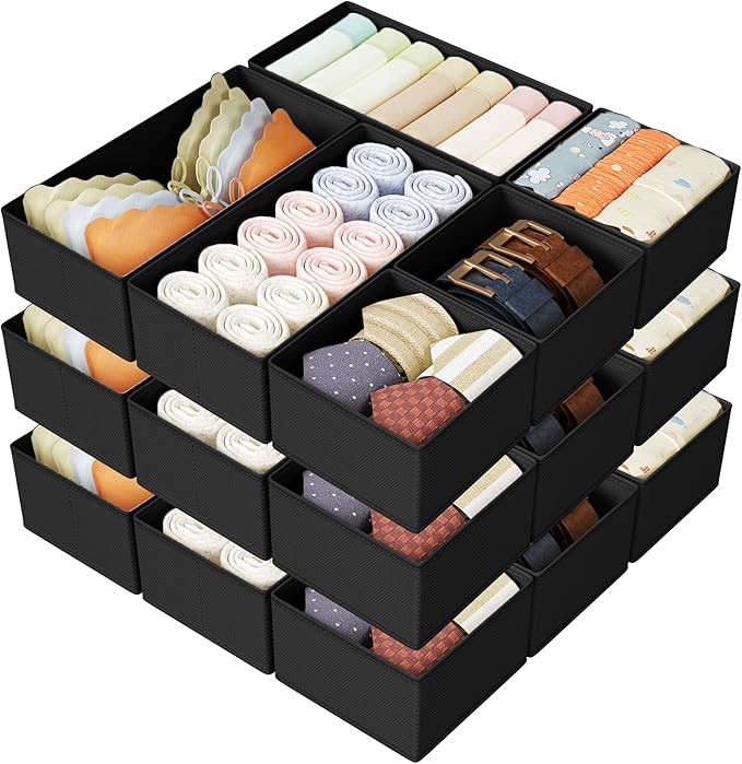 DIMJ Drawer Organizer Clothes Storage - 18 Pack Baby Dresser Organizer for Nursery, Foldable Drawer Dividers for Bedroom Clos
