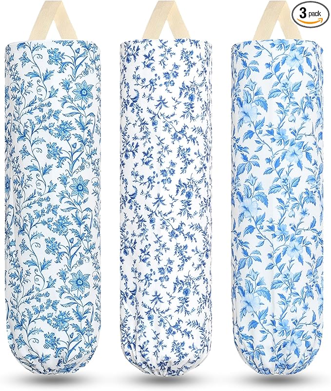 Plastic Bag Holder, Wall Mount Grocery Bag Organizer for Plastic Bags, Reusable Grocery Bags Organizer for Home Kitchen Pantry Decor (S)
