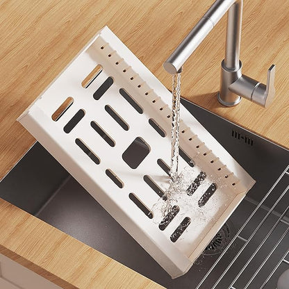 Pots and Pans Organizer Under Cabinet Expandable Pot Lid Holder with 10 Adjustable Dividers Pot Rack for Kitchen Storage Cutting Boards, Bakeware, Lid, White 2PCS