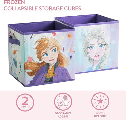 Polycanvas Disney Frozen 2 Collapsible Storage Cubes, Set of 2, 10"x10"