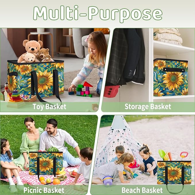 Reusable Grocery Bag, Foldable Large Shopping Tote Bag for Groceries Kitchen Picnic Car Trunk