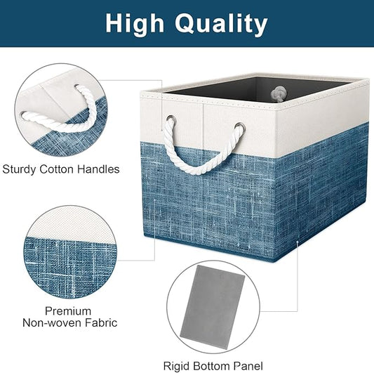 Fab totes Storage Bins [3-Pack], Foldable Storage Baskets for Organizing Toys, Books, Shelves, Closet, Large Storage Box with