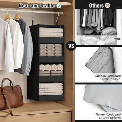 GRANNY SAYS 4-Shelf Hanging Organizer, Wall Mount, Fabric, 1-Pack