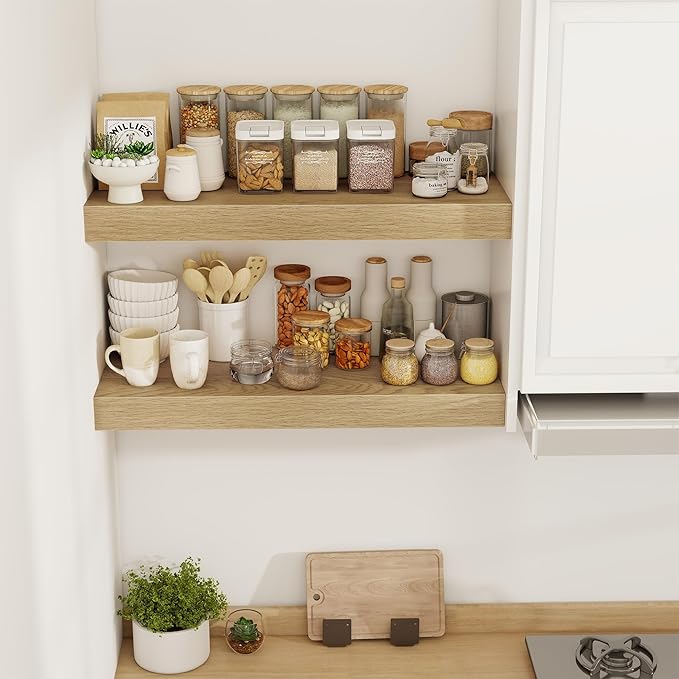 30 Inch Floating Shelves, 12" Deep Floating Shelf Wall Mounted, 30" Wall Shelves, Rustic Deep Bookshelf, Extra Deeper & Thick