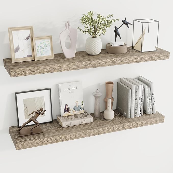 Dreamland 40 Inches Floating Shelves for Wall,9.3 Inch Deep Floating Shelves Set of 2, Large Display & Storage Shelf, Wall Sh