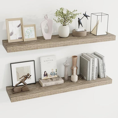 Dreamland 40 Inches Floating Shelves for Wall,9.3 Inch Deep Floating Shelves Set of 2, Large Display & Storage Shelf, Wall Sh