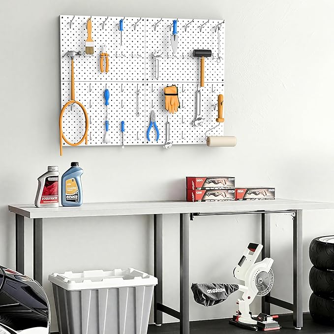 EVERHANGER Metal Pegboard Panels, Heavy Duty Pegboard Wall Organizer, Garage Wall Panels, Tool Storage Organization, 12"X16",