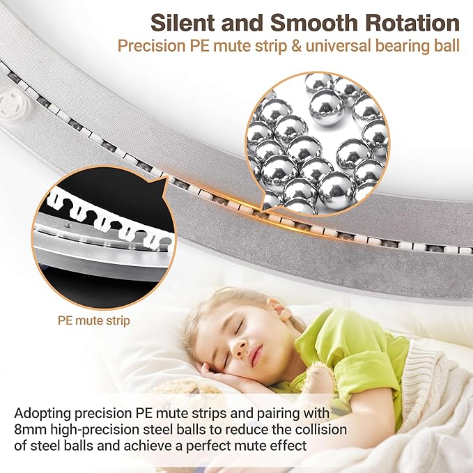 24 Inch Lazy Susan Aluminum Alloy Rotating Turntable Bearing, Non - Slip Mute Metal Bearing Swivel Plate Hardware for Dining 