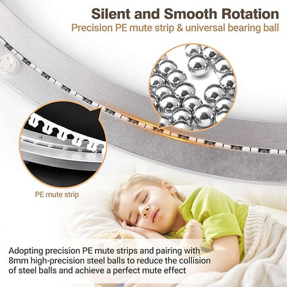 24 Inch Lazy Susan Aluminum Alloy Rotating Turntable Bearing, Non - Slip Mute Metal Bearing Swivel Plate Hardware for Dining 