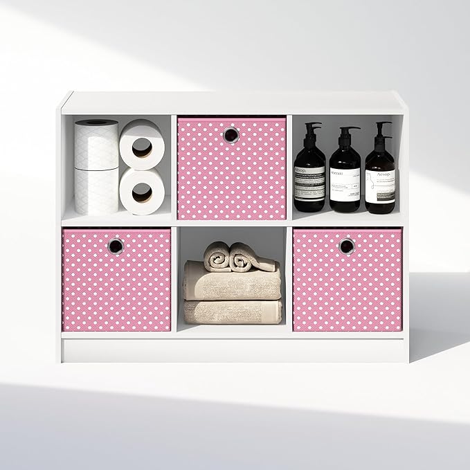 Furinno Cubic Closet Organizers and Storage, 6-Cube Closet Organizer with Bins, Open Shelf Storage, for Wardrobe, Bedroom, Li