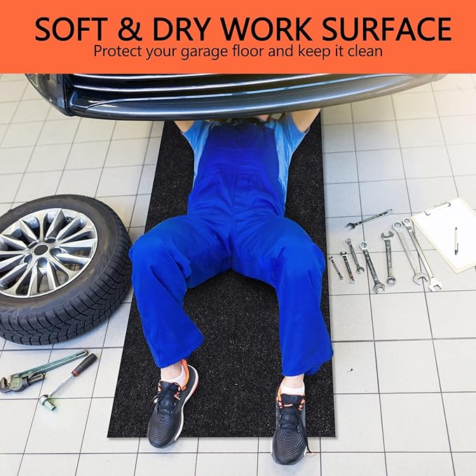Oil Spill Mat, 48×72 Inch Garage Floor Mat for Under Car, Waterproof, Reusable Washable Premium Oil Absorbent Pads Protects F