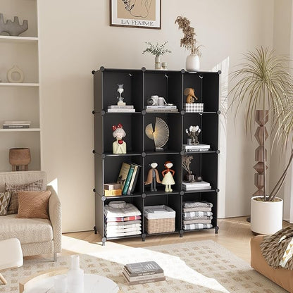AWTATOS 8 Cube Storage Organizer, Closet Organizer Storage Shelf, Bookcase Bookshelf, DIY Stackable Storage Cubes Shelves for
