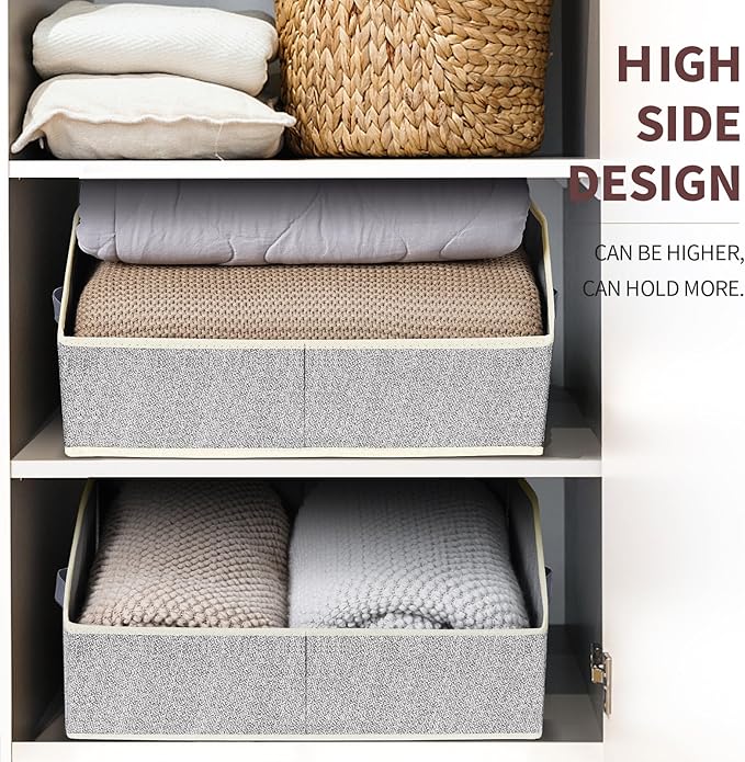 Homsorout Trapezoid Closet Shelf Organizer - Large Baskets for Organizing, Storage Baskets for Shelves, Cubbies Storage Bins 