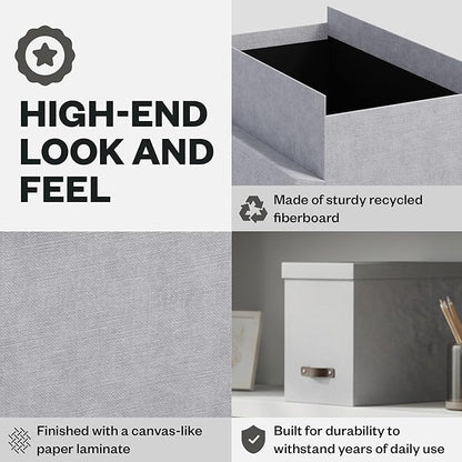 Bigso John Desktop File Box - Storage Solution and Document Organizer for Important Paperwork - Durable Hanging File Box with
