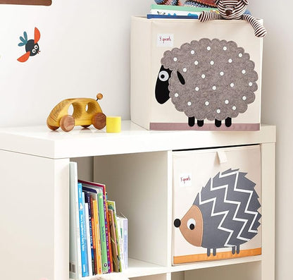 3 Sprouts Toy Storage Organizer: Toy Box Cube Organizer for Playroom, Nursery - Foldable Storage Bin - Sheep