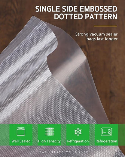 Syntus Vacuum Sealer Bags, 4 Pack 2 Roll 11" x 20' and 2 Roll 8" x 20' Commercial Grade BPA Free Bag Rolls, Food Vac Bags for
