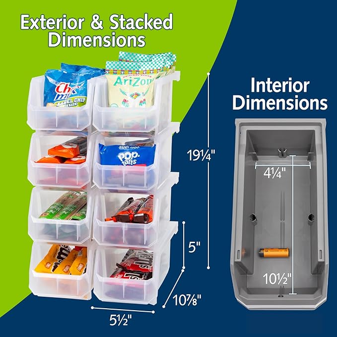 ReadySpace Medium Plastic Storage Bins, Stackable Organizer Containers for Closet Pantry Shelf Garage and Office Organization