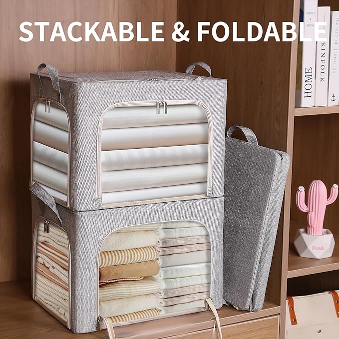 combocube 4 Pack Comforter Storage Bag and 3 Pack Clothes Storage Bins