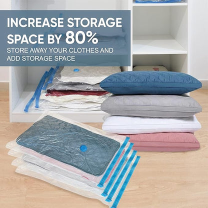 Roomimaster Vacuum Storage Bags, Vacuum Seal Space Saver Bags for Clothing, Travel Lugggage, Carry-on, Blankets, Comforters, 