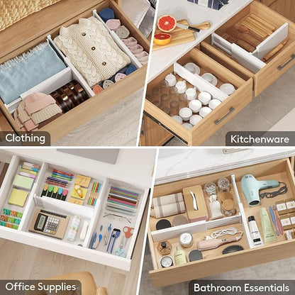 Lifewit 9 Pack 5" High Drawer Dividers 34-56cm/13.5-22" Adjustable Drawer Organizer for Clothes/Utensils, Expandable Drawer S