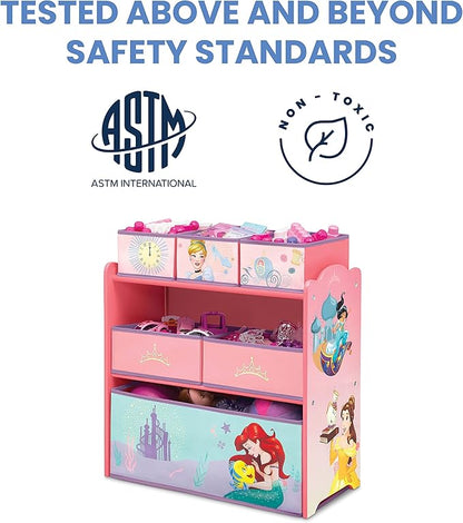 Delta Children Design & Store 6 Bin Toy Storage Organizer, Disney Princess