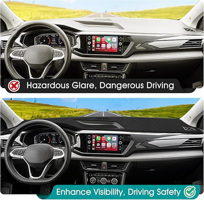 FIILINES Dash Cover for 2022-2024 Volkswagen Taos S SE SEL (NOT for 2025), Dashboard Mat Accessories Dash Cover Sunshade Nons