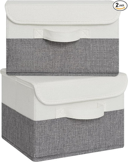 GRANNY SAYS Small Storage Bins with Lids, Small Storage Boxes, Shelf Baskets for Shelf, Collapsible Storage Bins for Living R