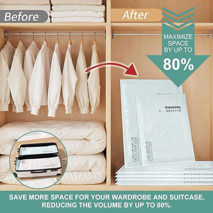 Travel Vacuum Storage Bags with Electric Pump, Multiple Combinations Travel Packing Bags for Luggage and Suitcase, Carry-on S