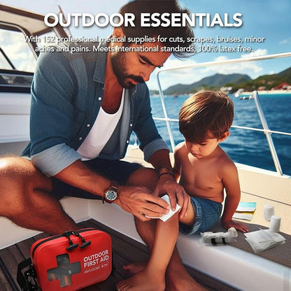 152 PCS Waterproof First Aid Kit, Portable Small Boat Dry Bag Bug Out Bags, Emergency Medical Kit Ideal for Boating, Camping,