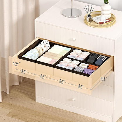 DIMJ Drawer Organizer Clothes Storage - 18 Pack Baby Dresser Organizer for Nursery, Foldable Drawer Dividers for Bedroom Clos