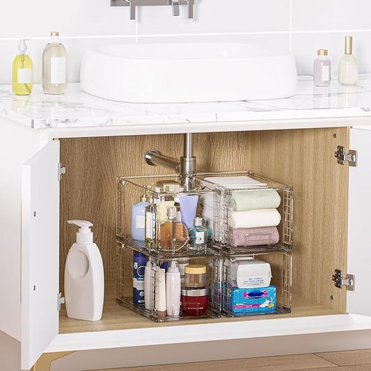 Vtopmart 4 Pack Drawers and 4 Pack Under Sink Organizer