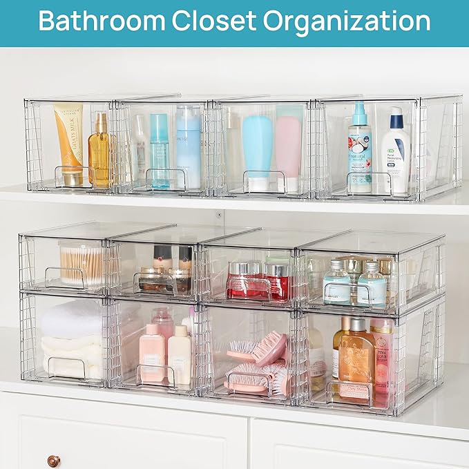 Vtopmart 4 Pack Drawers and 4 Pack Under Sink Organizer