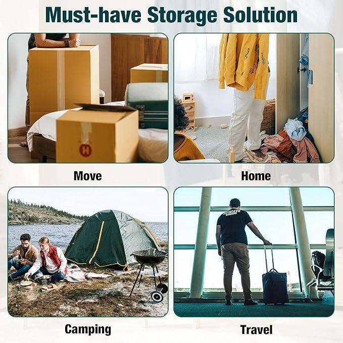 Vacuum Storage Bags, 10 Medium Space Saver Vacuum Seal Bags, Space Bags, Vacuum Sealer Bags for Clothes with Travel Hand Pump