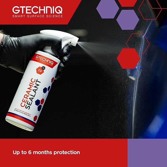 Gtechniq C2 Ceramic Sealant for Cars 1L | Quick Spray-On Paint Protection, Hydrophobic Barrier Repels Dirt & Water, Long-Last