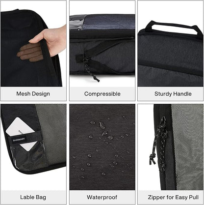 BAGSMART 6 Set /4 Set/2 Set Compression Packing Cubes for Travel, Lightweight Luggage Organizer Bags, Durable Space Saver Bag