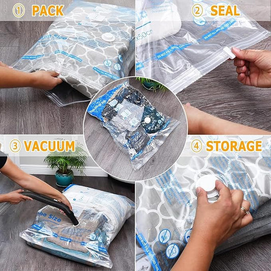 MEIQIHOME Vacuum Storage Bags, Space Saver Sealer Bags,Vacuum seal bags for clothing, Pillows, Comforters, Blankets, Bedding,