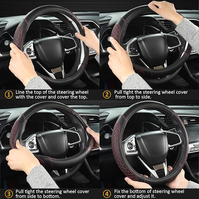 West Llama Customized Auto Car Steering Wheel Cover for Chevy Silverado,Tahoe,Equinox,Traverse,Trailblazer,Colorado (Diamond 