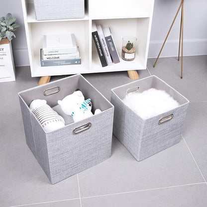 Thicker Fabric Storage Cubes 13 inch Collapsible Storage Bins for Organization, Cubby Storage Boxes for Organizing Shelf Cabi