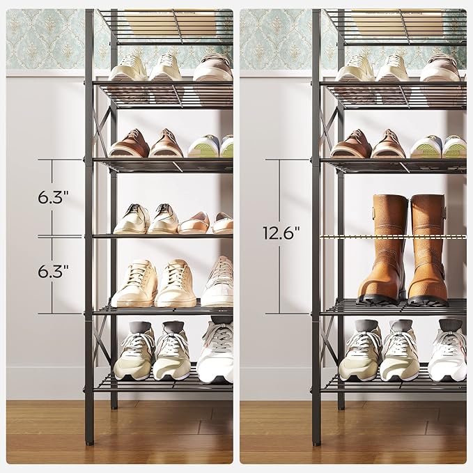 YATINEY 10 Tier Shoe Rack, Large Capacity Shoe Storage Organizer Holds 40 Pairs, Sturdy and Stable, for Entryway, Hallway, Cl