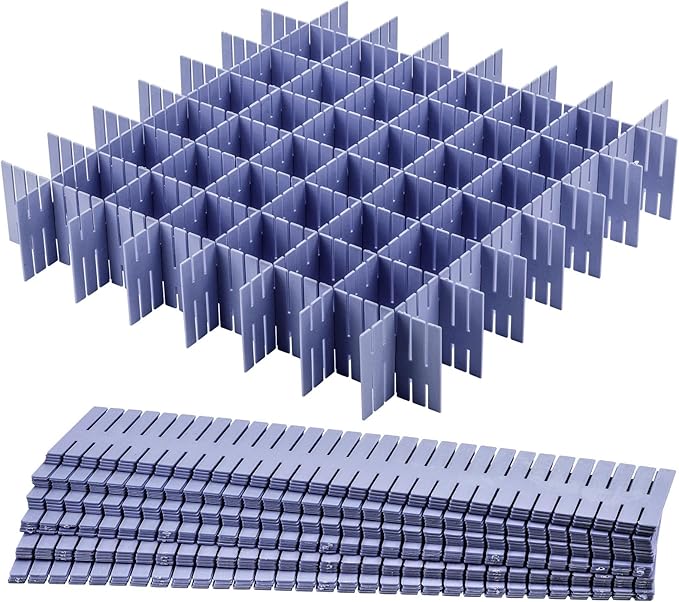 acDesign 40Pcs Grid Drawer Dividers, Adjustable Drawer Organizer for Socks, Underwear, Lingerie, Makeup, Bedroom Office Kitch