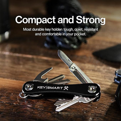 KeySmart Rugged - Multitool Key Holder for Keychain w/Bottle Opener and Pocket Clip, Organizer for Keys, EDC Keychains, Ring 