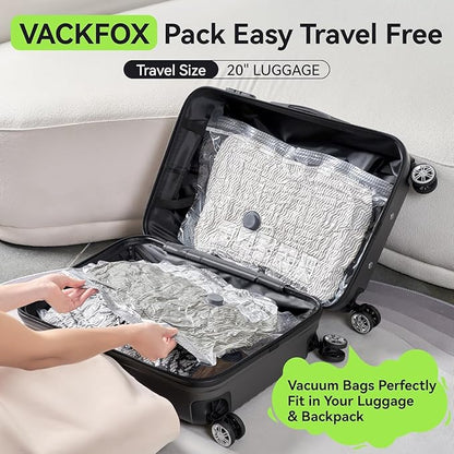 Travel Vacuum Bags with USB & TYPE C Pump, 9 Pack Carry-On Vacuum Storage Bags for Luggage & Suitcase, Vacuum Luggage Bags, S